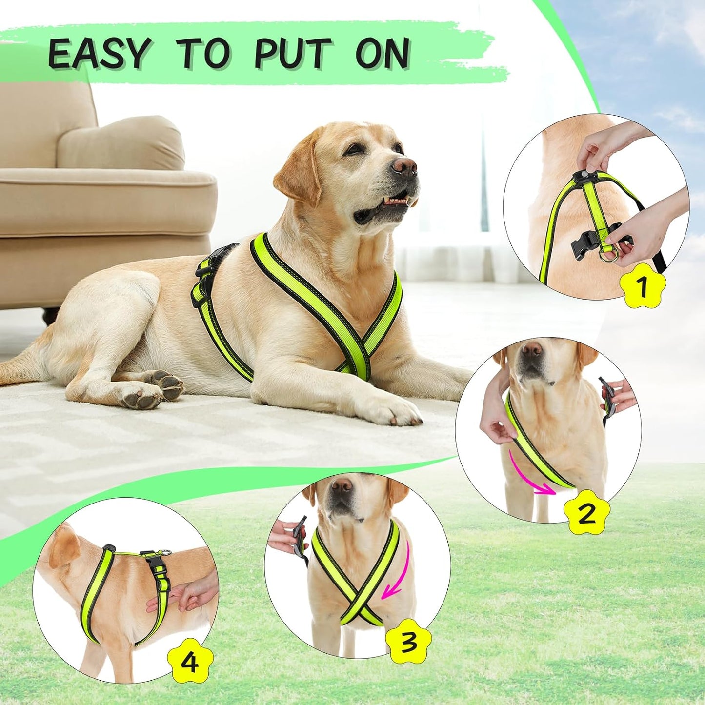Beastlo LED Dog Harness – Rechargeable, Reflective & Adjustable Night Safety Vest